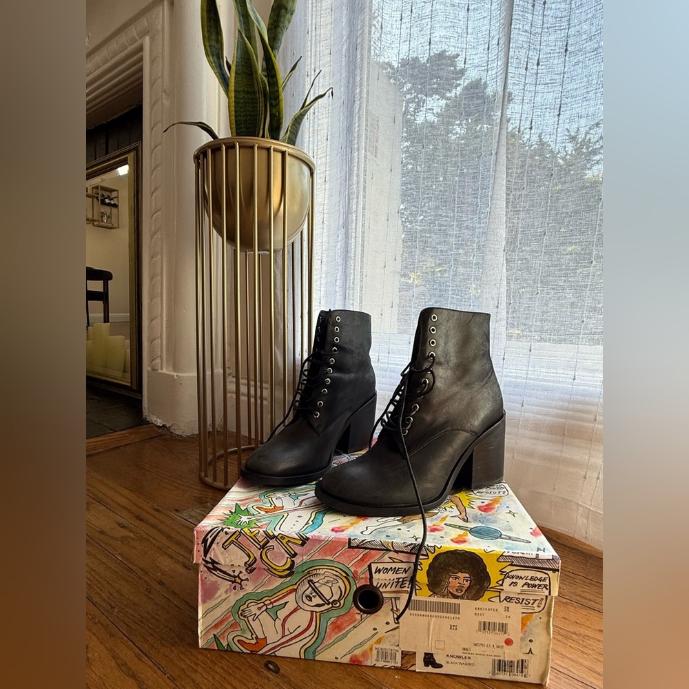 Jeffrey Campbell Black Lace Up Boots